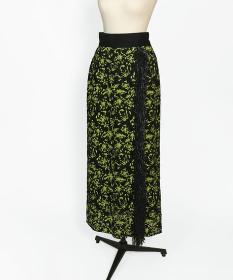 S-02 Flower Lace Fringe Skirt  <BLACK lace> sample