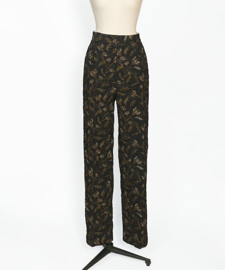 P-01/02 Flower Jacquard Tuck Pants  <BLACK Flower> sample
