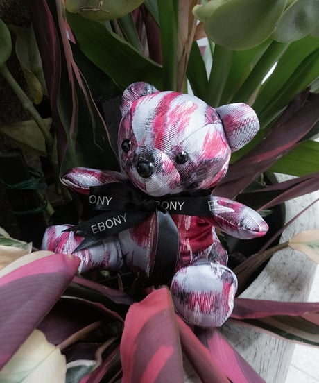 EG/TB-01 Flower print Teddybear<GRAY×PINK>