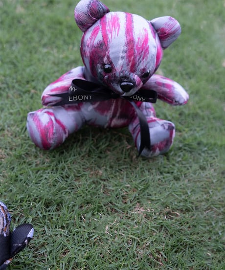 EG/TB-01 Flower print Teddybear<GRAY×PINK>