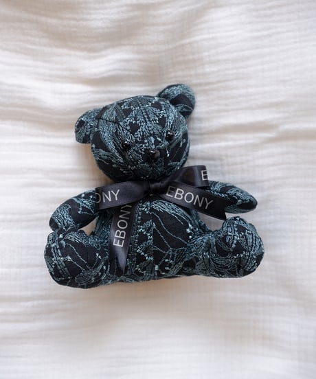 EG/TB-01 Flower embroidery Teddybear<BLACK×BLUE GREEN>