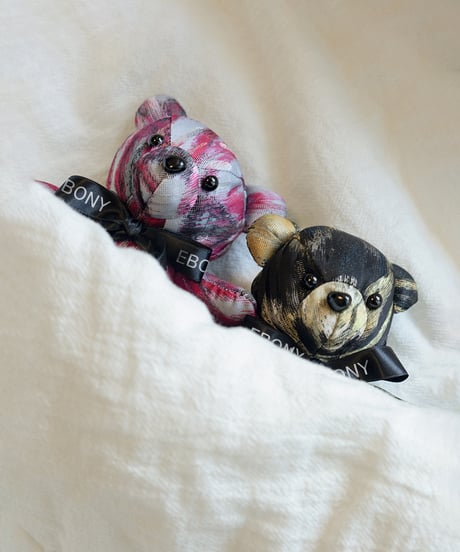 EG/TB-01 Flower print Teddybear<BLACK×YELLOW GREEN>