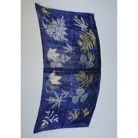 Night forest silk shawl