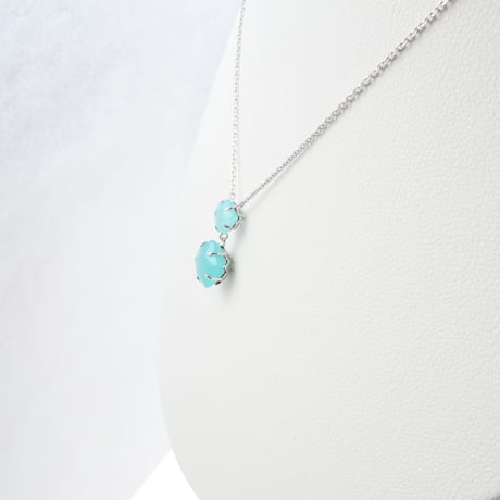 【necklace】　シーブルーカルセドニー　さくらシェイプ