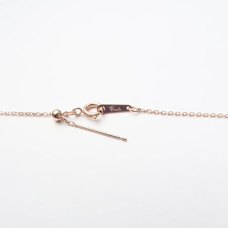 【necklace】　ローズクォーツ　桜型　甲州貴石切子