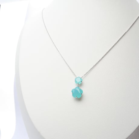 【necklace】　シーブルーカルセドニー　さくらシェイプ