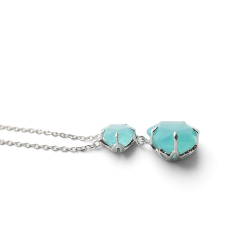 【necklace】　シーブルーカルセドニー　さくらシェイプ