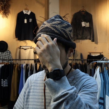 UNISEX / cableami / WOOL JACQUARD W/CAP / FW-4004