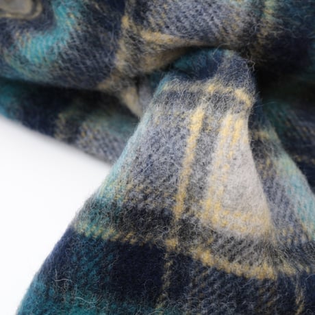 UNISEX / cableami / Wool Shaggy Check SCARF / FW-9002