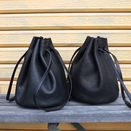 UNISEX / ''LINKS'' ORIGINAL / LEATHER DRAWSTRING BAG (小) / 26AW