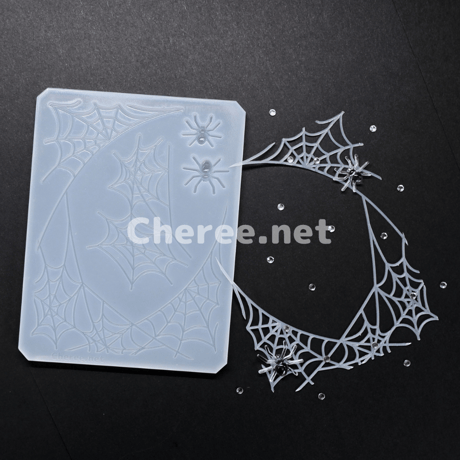 【受注生産】シリコンモールド 蜘蛛の糸 Mサイズ B8 spider's web ハロウィン Halloween 硬質カードケース トレカケース レジン デコ sp1m