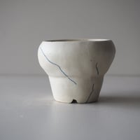 植木鉢　白絵付