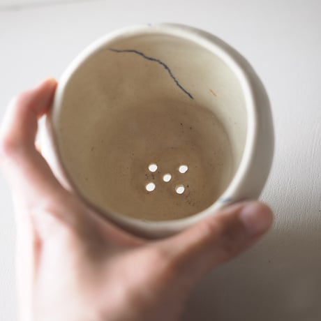 植木鉢　白絵付