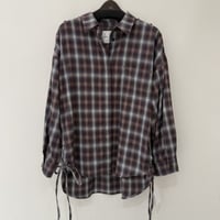 【ベルファム京都五条店】［MIDVIN］チェックサイドドローストシャツ