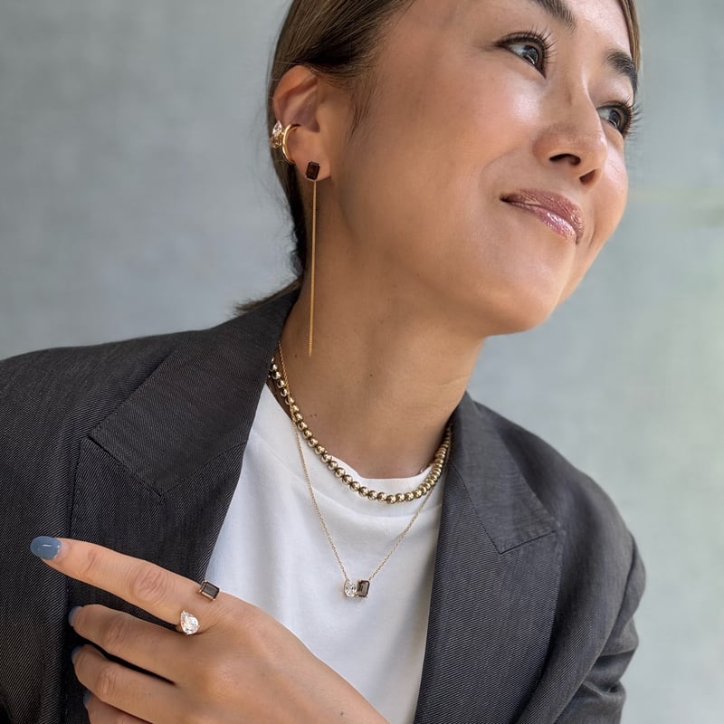 LASOEURラ スール/ピアス/スクエア グレーカルセドニー スクエアストーンピアス | La Soeur