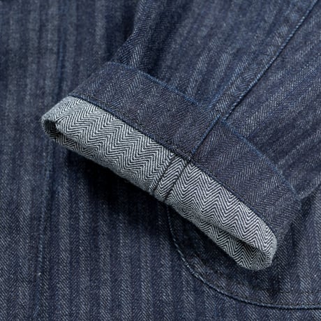 Lounge Jacket, Indigo Herringbone, Size 40