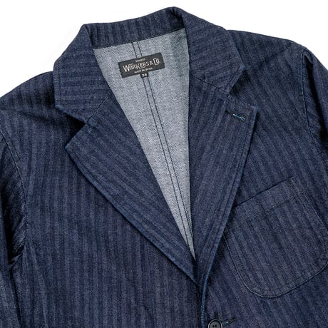 Lounge Jacket, Indigo Herringbone, Size 40