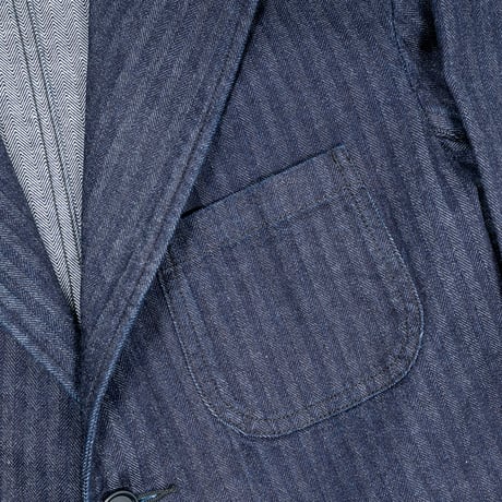 Lounge Jacket, Indigo Herringbone, Size 40