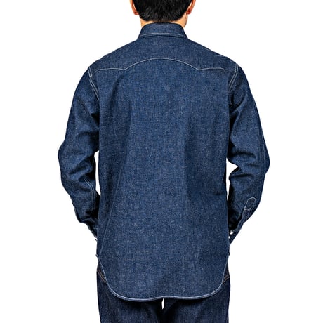 Cats Family Western Shirt, 9.5 oz Indigo Denim, OW/Size 15