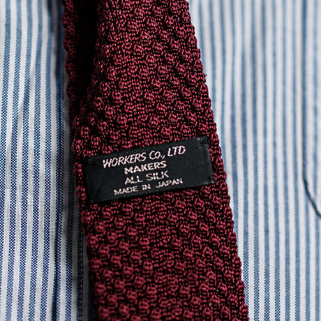 Silk Knit Tie Burgundy