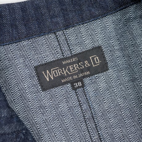 Lounge Jacket, Indigo Herringbone, Size 40