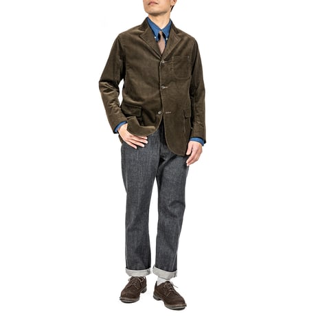 Lounge Jacket, w/Sleeve Lining, Corduroy/Size40