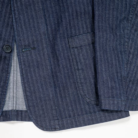 Lounge Jacket, Indigo Herringbone, Size 40