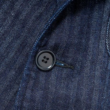 Lounge Jacket, Indigo Herringbone, Size 40
