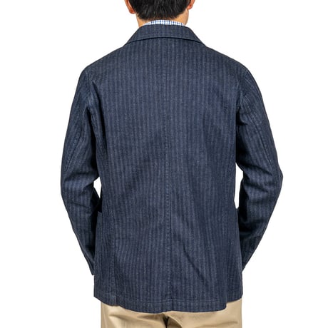 Lounge Jacket, Indigo Herringbone, Size 40