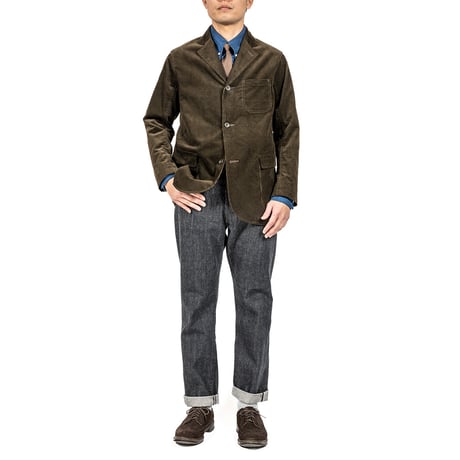 Lounge Jacket, w/Sleeve Lining, Corduroy/Size40