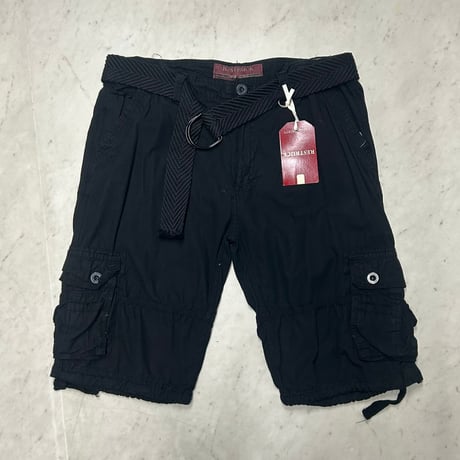 米国ブランド RESTRUCT リストラクト Military Utility Shorts ベルト付き カーゴショートパンツ 黒 (SJNS63)