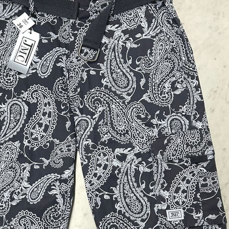 米国仕様 JMC ベルト付き ペイズリー Paisley カーゴショートパンツ Cargo Shorts チャコールグレー (SJNS30)