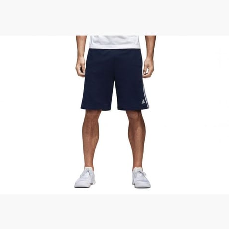 米国仕様 Adidas アディダス エッセンシャル 3ストライプ スウェット ショートパンツ 紺 GYM Shorts