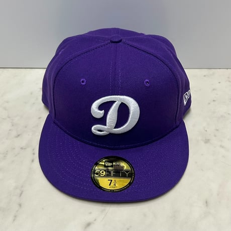 米国仕様 59FIFTY ニューエラ Newera LA Dodgers ロサンゼルス ドジャース 特別色 Dロゴ キャップ 紫 (15-57)