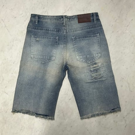 米国発 WAIMEA ワイメア Damage Repair Shorts ダメージ リペア デニムショートパンツ (SJNS107)
