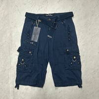 米国仕様 Lee HanTon リーハントン Cargo Shorts  ベルト付き カーゴショートパンツ 紺 (SJNS68)