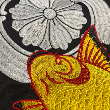 「Yokosuka刺繍入り」 横須賀発祥 SUKAJAN スカジャン 鯉 Koi Fish Great Wave  (SKJ114)