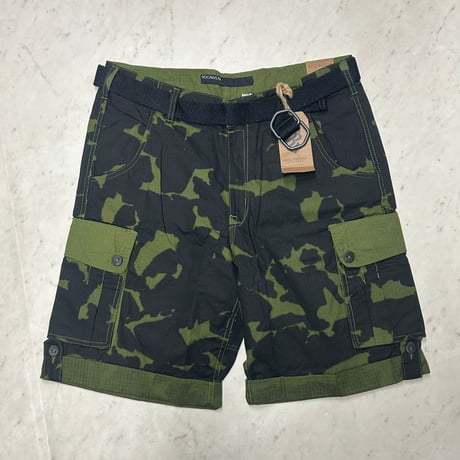 ROCAWEAR ロカウェア 5BORO CAMO オリジナル迷彩柄 カーゴ ショートパンツ ベルト付き (SJNS103)