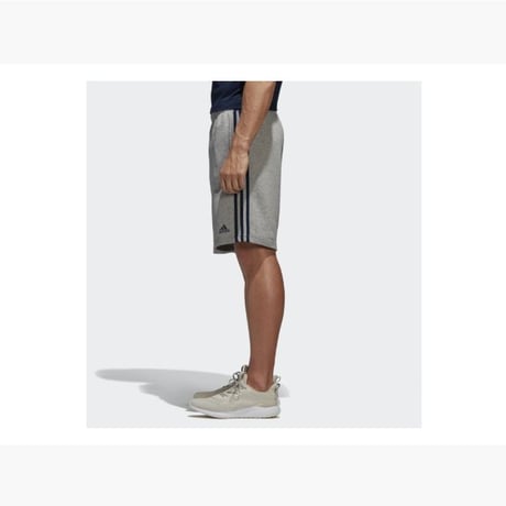 米国仕様 Adidas アディダス エッセンシャル 3ストライプ スウェット ショートパンツ グレー GYM Shorts