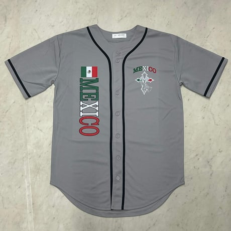 LA発 Mexico メキシコ 十字架 アンダーグラウンド グラフィック ベースボールシャツ (GFX-BB3)