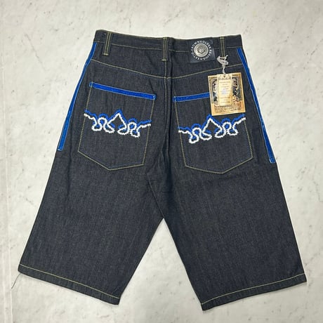 刺繍デザイン CROWN HOLDER クラウンホルダー Denim Shorts デニムショートパンツ (SJNS87)