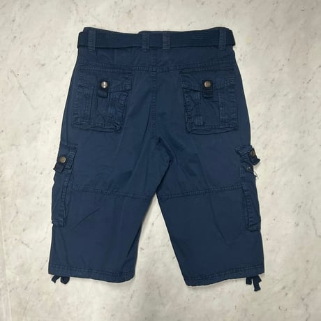 米国仕様 Lee HanTon リーハントン Cargo Shorts  ベルト付き カーゴショートパンツ 紺 (SJNS68)
