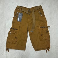 米国仕様 Lee HanTon リーハントン Cargo Shorts  ベルト付き カーゴショートパンツ マスタード (SJNS62)
