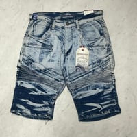 米国ブランド Denim & Rivets デニムアンドリベット Denim Shorts ブリーチ バイカー デニムショートパンツン (SJNS83)