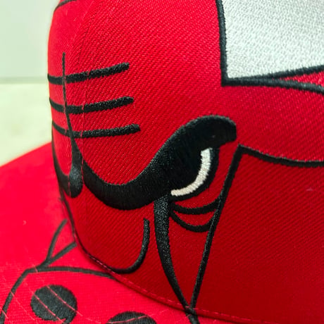 USA仕様 Mitchell and Ness シカゴ ブルス Bulls Team Red Big Bull キャップ (MNC4)