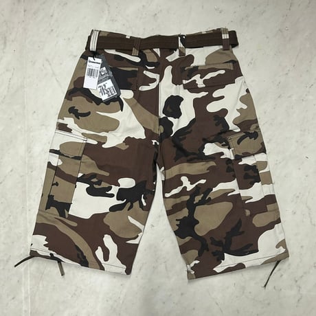 米国ブランド Regal Wear リーガルウェア 迷彩 ベルト付き カーゴ Cargo ショートパンツ 茶色 (SJNS76)