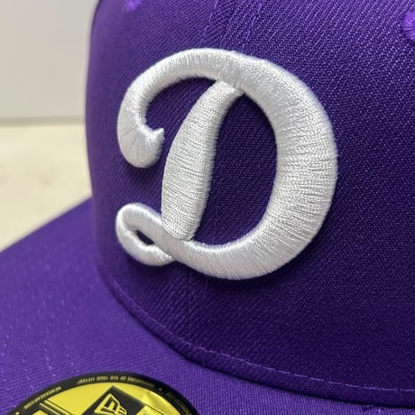 米国仕様 59FIFTY ニューエラ Newera LA Dodgers ロサンゼルス ドジャース 特別色 Dロゴ キャップ 紫 (15-57)