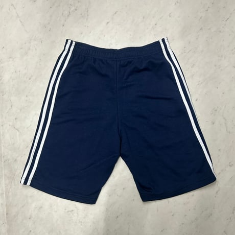 米国仕様 Adidas アディダス エッセンシャル 3ストライプ スウェット ショートパンツ 紺 GYM Shorts