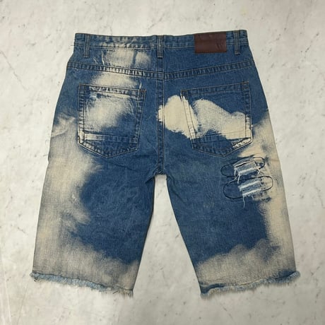 米国発 WAIMEA ワイメア Acid Wash Shorts アシッドウォッシュ リペア デニムショートパンツ (SJNS106)