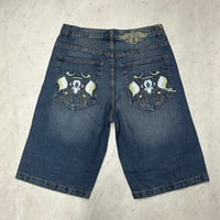 ROCAWEAR ロカウェア Denim Shorts ジーンズ ショートパンツ 刺繍ロゴ ウォッシュブルー (SJNS79)